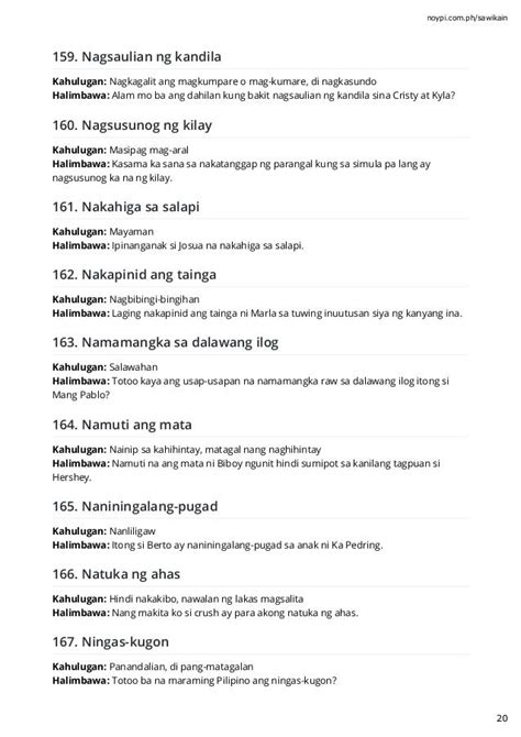 Mga Sawikain: 200+ Halimbawa at Kahulugan .